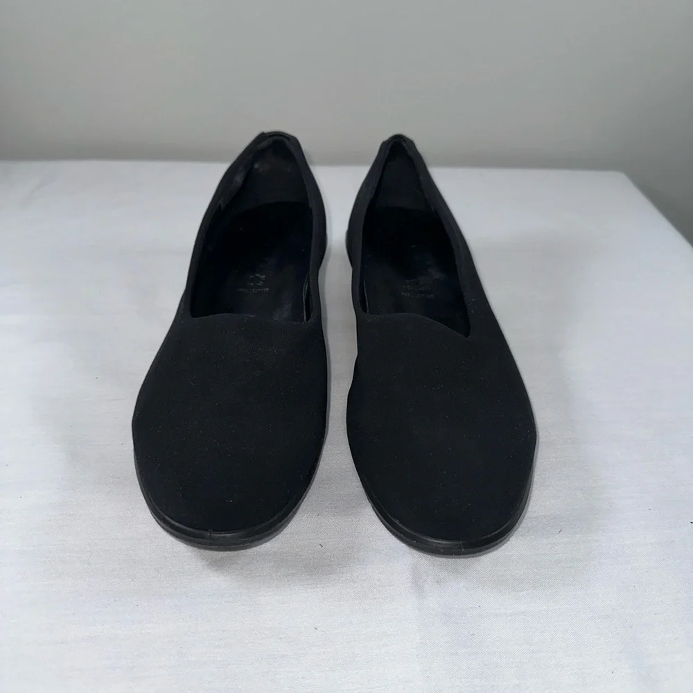 ECCO Felicia Black Stretch Slip On Wedge Comfort Flat Loafer Womens Size 7 EU 37